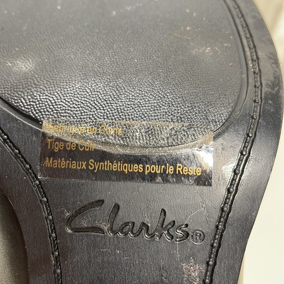 Clarks Narrative Womens Sz7,5 M Ankle Boot Black Leather Zip Block heel - Picture 11 of 12